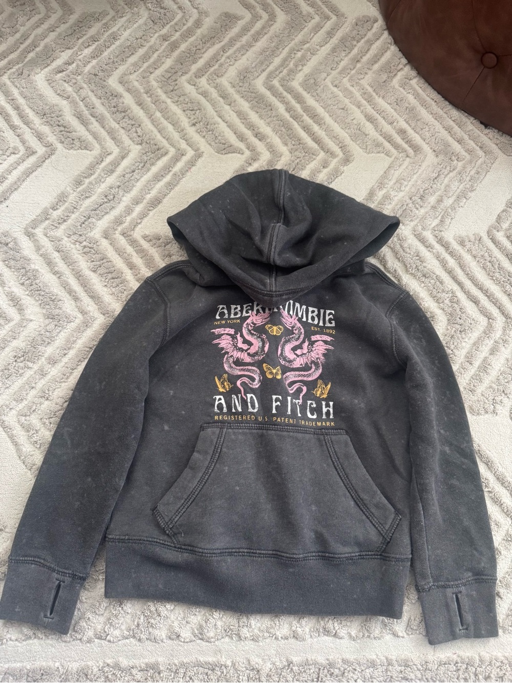 Abercrombie & Fitch Little Girl’s Black Graphic Hoodie Sweater